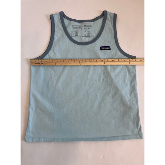 PATAGONIA WOMENS P-6 ORGANIC COTTON TANK FIN BLUE STY37578 SIZE MEDIUM - Picture 7 of 8